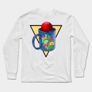 Flower mug and yellow triangle Long Sleeve T-Shirt